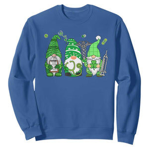 Nurse St Patricks Day Sweatshirt Lucky Shamrock Leopard Gnomes Irish Nurses TS10 Royal Blue Print Your Wear