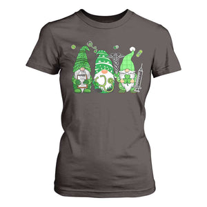 Nurse St Patricks Day T Shirt For Women Lucky Shamrock Leopard Gnomes Irish Nurses TS10 Dark Chocolate Print Your Wear