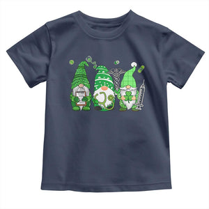 Nurse St Patricks Day Toddler T Shirt Lucky Shamrock Leopard Gnomes Irish Nurses TS10 Navy Print Your Wear