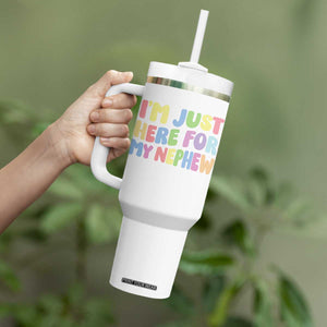 Im Just Here For My Nephew Tumbler With Handle Gift For Aunt From Nephew TS10 Print Your Wear