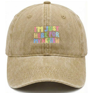 Im Just Here For My Nephew Washed Cotton Baseball Cap Gift For Aunt From Nephew TS10 Washed Cap Universal Fit Khaki Print Your Wear