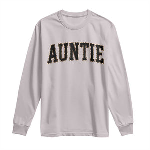 Auntie Long Sleeve Shirt Retro Varsity New Aunt Letter Print TS10 Ice Gray Print Your Wear