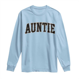 Auntie Long Sleeve Shirt Retro Varsity New Aunt Letter Print TS10 Light Blue Print Your Wear