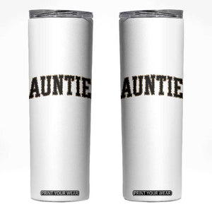 Auntie Skinny Tumbler Retro Varsity New Aunt Letter Print TS10 White Print Your Wear