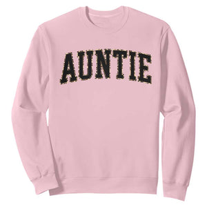 Auntie Sweatshirt Retro Varsity New Aunt Letter Print TS10 Light Pink Print Your Wear
