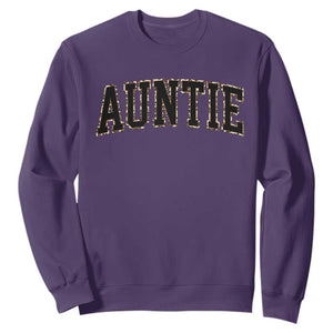 Auntie Sweatshirt Retro Varsity New Aunt Letter Print TS10 Purple Print Your Wear