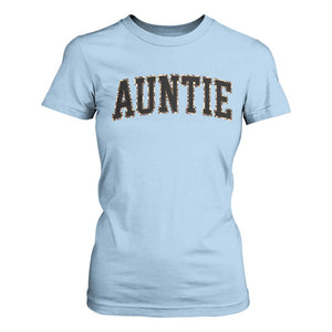 Auntie T Shirt For Women Retro Varsity New Aunt Letter Print TS10 Light Blue Print Your Wear