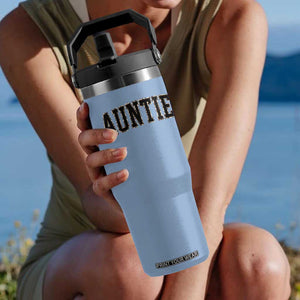 Auntie Flip Straw Tumbler Retro Varsity New Aunt Letter Print TS10 One Size: 30 oz Light Blue Print Your Wear