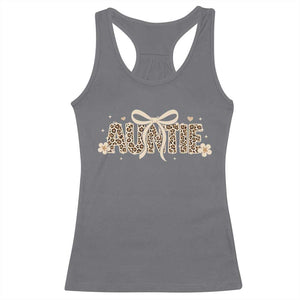 Leopard Auntie Racerback Tank Top Coquette Bow Cute Gift For Aunt TS10 Charcoal Print Your Wear