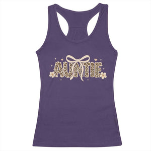 Leopard Auntie Racerback Tank Top Coquette Bow Cute Gift For Aunt TS10 Purple Print Your Wear