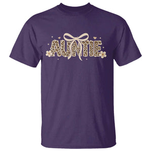 Leopard Auntie T Shirt Coquette Bow Cute Gift For Aunt TS10 Purple Print Your Wear