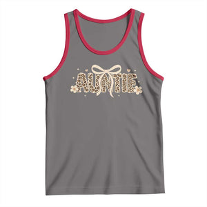 Leopard Auntie Tank Top Coquette Bow Cute Gift For Aunt TS10 Deep Heather Red Print Your Wear