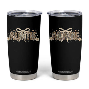 Leopard Auntie Tumbler Cup Coquette Bow Cute Gift For Aunt TS10 Black Print Your Wear