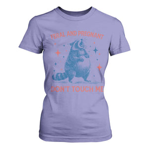 Pregnant Racoon T Shirt For Women Feral And Pregnant Dont Touch Me Pregnancy Humor TS10 Violet Print Your Wear