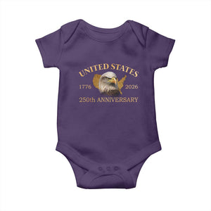 USA 250th Anniversary Baby Onesie American Map Patriotic 1776-2026 America 250 TS10 Purple Print Your Wear