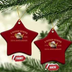 USA 250th Anniversary Ceramic Ornament American Map Patriotic 1776-2026 America 250 TS10 Print Your Wear