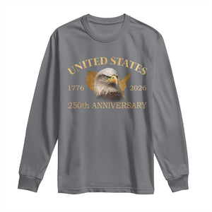 USA 250th Anniversary Long Sleeve Shirt American Map Patriotic 1776-2026 America 250 TS10 Charcoal Print Your Wear