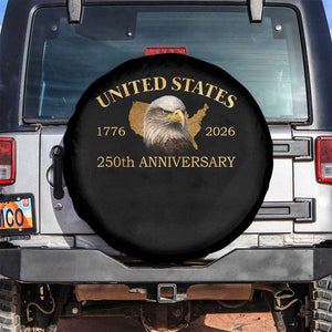 USA 250th Anniversary Spare Tire Cover American Map Patriotic 1776-2026 America 250 TS10 No hole Black Print Your Wear