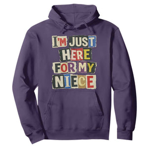 Im Just Here For My Niece Hoodie Trendy Aunts Letter Print Vintage TS10 Purple Print Your Wear