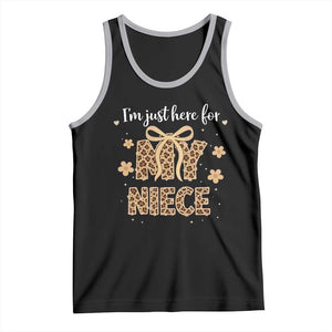 Im Just Here For My Niece Tank Top Gift For Aunt From Niece Leopard TS10 Black Athletic Heather Print Your Wear