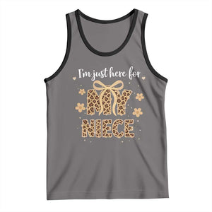 Im Just Here For My Niece Tank Top Gift For Aunt From Niece Leopard TS10 Deep Heather Black Print Your Wear