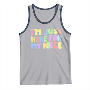 Im Just Here For My Niece Tank Top Gift For Aunt From Niece TS10 Athletic Heather Navy Print Your Wear