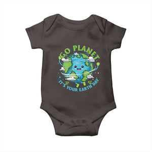 Earth Day Baby Onesie Save the Planet 2025 TS10 Dark Chocolate Print Your Wear