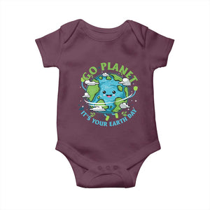 Earth Day Baby Onesie Save the Planet 2025 TS10 Maroon Print Your Wear