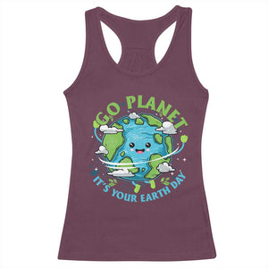 Earth Day Racerback Tank Top Save the Planet 2025 TS10 Maroon Print Your Wear