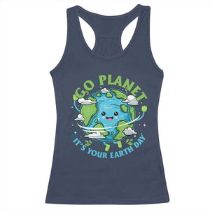Earth Day Racerback Tank Top Save the Planet 2025 TS10 Navy Print Your Wear