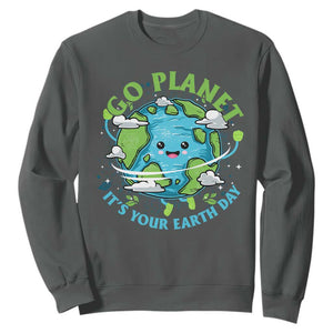 Earth Day Sweatshirt Save the Planet 2025 TS10 Dark Heather Print Your Wear