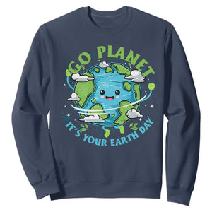 Earth Day Sweatshirt Save the Planet 2025 TS10 Navy Print Your Wear