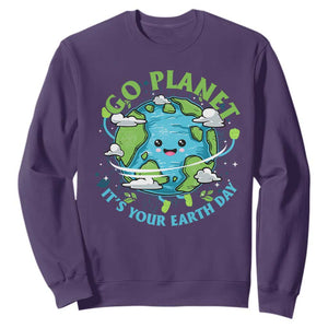 Earth Day Sweatshirt Save the Planet 2025 TS10 Purple Print Your Wear