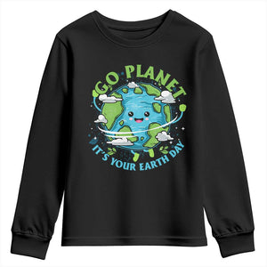 Earth Day Youth Sweatshirt Save the Planet 2025 TS10 Black Print Your Wear