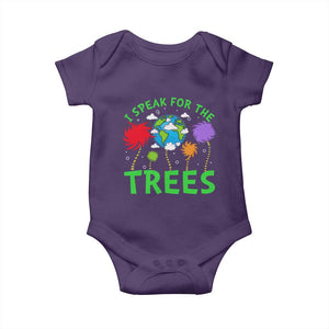 I Speak For Trees Planet Save Earth Day Baby Onesie TS10 Purple Print Your Wear