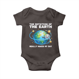 Teacher Earth Day Baby Onesie Rotation of the Earth Makes My Day Science TS10 Dark Chocolate Print Your Wear