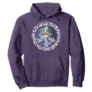 Earth Day Hoodie Save the Planet Peace Sign Positive Vibes TS10 Purple Print Your Wear