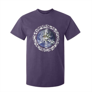 Earth Day T Shirt For Kid Save the Planet Peace Sign Positive Vibes TS10 Purple Print Your Wear