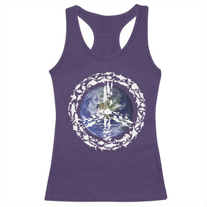 Earth Day Racerback Tank Top Save the Planet Peace Sign Positive Vibes TS10 Purple Print Your Wear