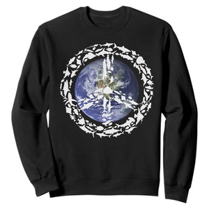 Earth Day Sweatshirt Save the Planet Peace Sign Positive Vibes TS10 Black Print Your Wear