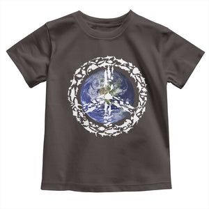 Earth Day Toddler T Shirt Save the Planet Peace Sign Positive Vibes TS10 Dark Chocolate Print Your Wear
