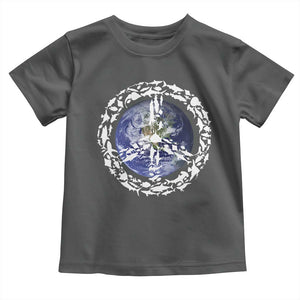 Earth Day Toddler T Shirt Save the Planet Peace Sign Positive Vibes TS10 Dark Heather Print Your Wear