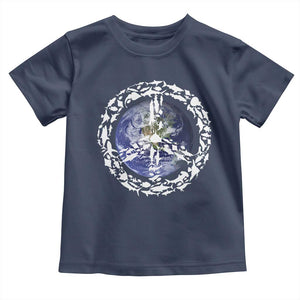Earth Day Toddler T Shirt Save the Planet Peace Sign Positive Vibes TS10 Navy Print Your Wear