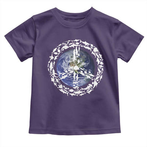 Earth Day Toddler T Shirt Save the Planet Peace Sign Positive Vibes TS10 Purple Print Your Wear