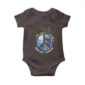 Earth Day Baby Onesie Everyday Peace Sign Positive Vibes TS10 Dark Chocolate Print Your Wear