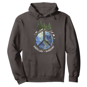 Earth Day Hoodie Everyday Peace Sign Positive Vibes TS10 Dark Chocolate Print Your Wear