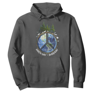 Earth Day Hoodie Everyday Peace Sign Positive Vibes TS10 Dark Heather Print Your Wear