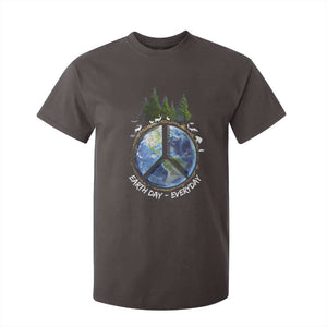 Earth Day T Shirt For Kid Everyday Peace Sign Positive Vibes TS10 Dark Chocolate Print Your Wear