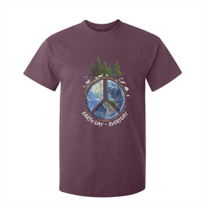 Earth Day T Shirt For Kid Everyday Peace Sign Positive Vibes TS10 Maroon Print Your Wear