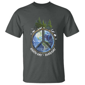 Earth Day T Shirt Everyday Peace Sign Positive Vibes TS10 Dark Heather Print Your Wear